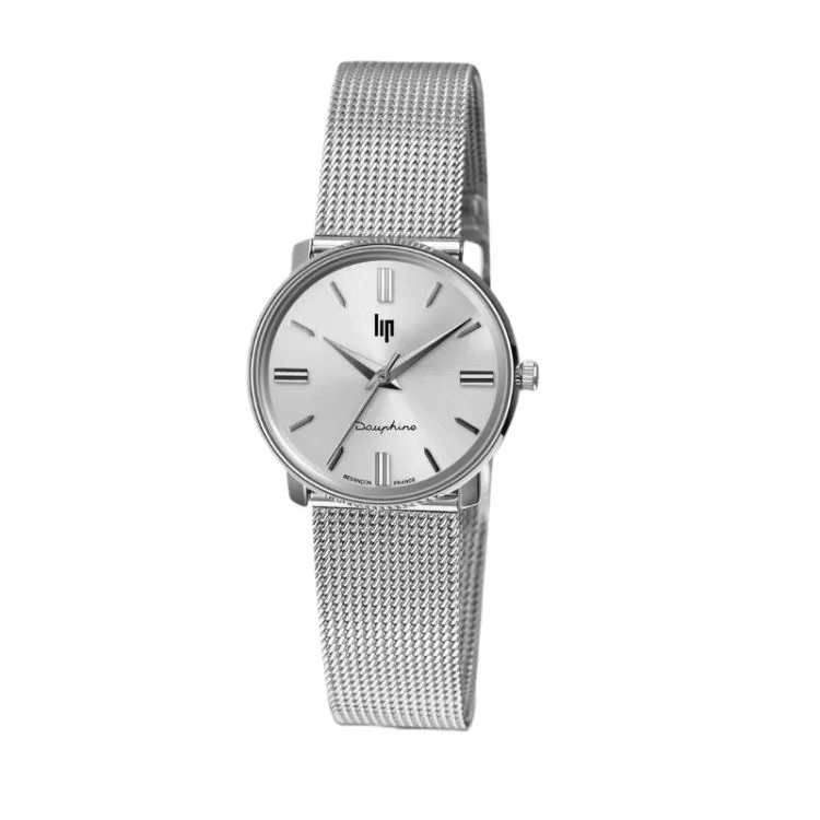 Face Montre LIP - Dauphine 29mm - Maille Milanaise Argenté