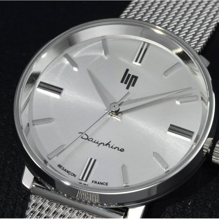 Cadran Montre LIP - Dauphine 29mm - Maille Milanaise Argenté