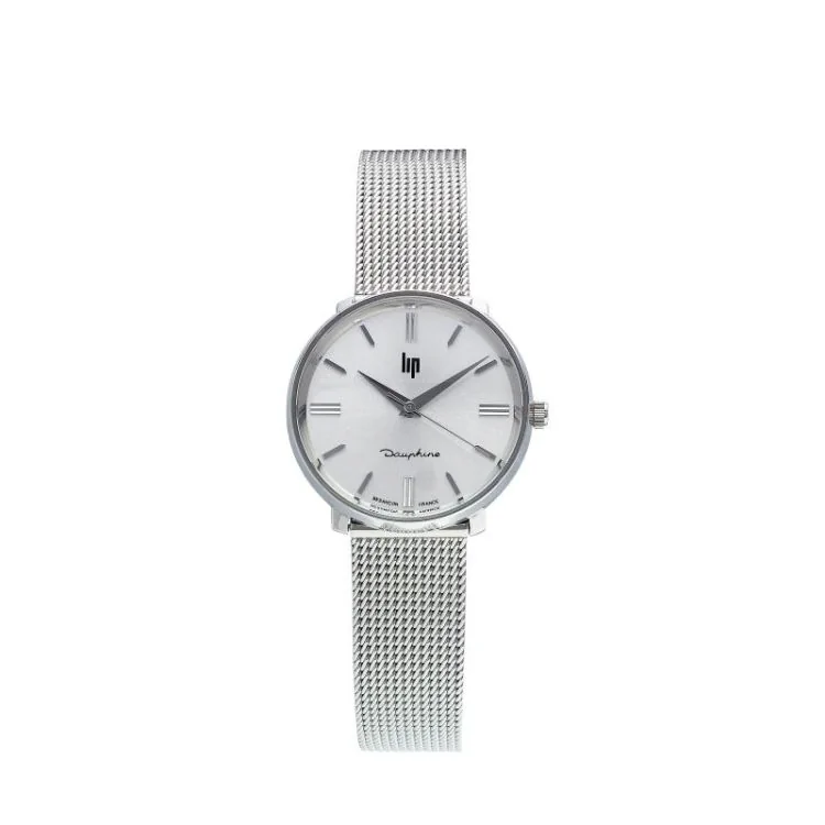 Face 2 Montre LIP - Dauphine 29mm - Maille Milanaise Argenté