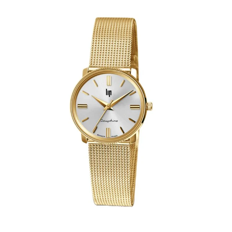 Face Montre LIP - Dauphine 29mm - Maille Milanaise Doré