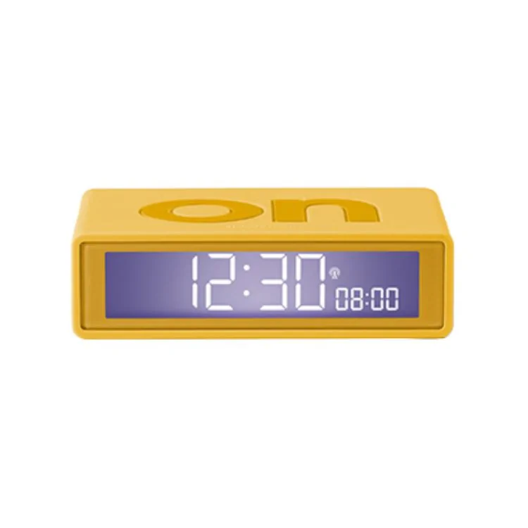 Face Nuit Réveil Lexon - Réveil LCD Réversible - Flip Rubber Yellow