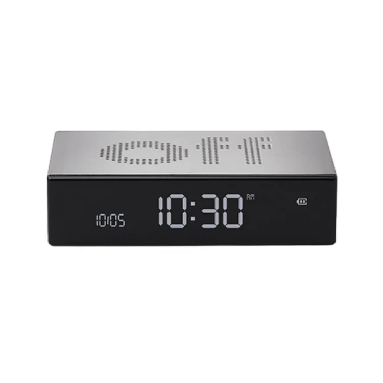Face Réveil Lexon - Réveil LCD Réversible - Flip Premium Argent