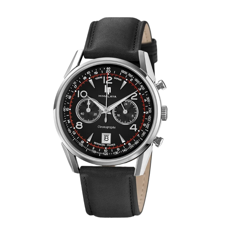 Montre LIP Himalaya 40 mm Chronographe Cuir Noir