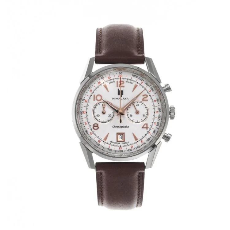 Face 2 Montre LIP - Himalaya 40 mm - Chronographe - Cadran Blanc