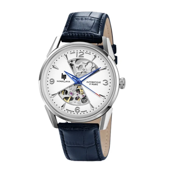 Montre LIP - Himalaya 40 mm Sablier - Squelette Automatique - Bleu