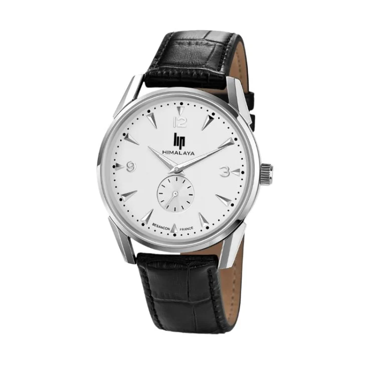 Montre LIP - Himalaya 40 mm - Seconde Excentrée - Cuir Noir