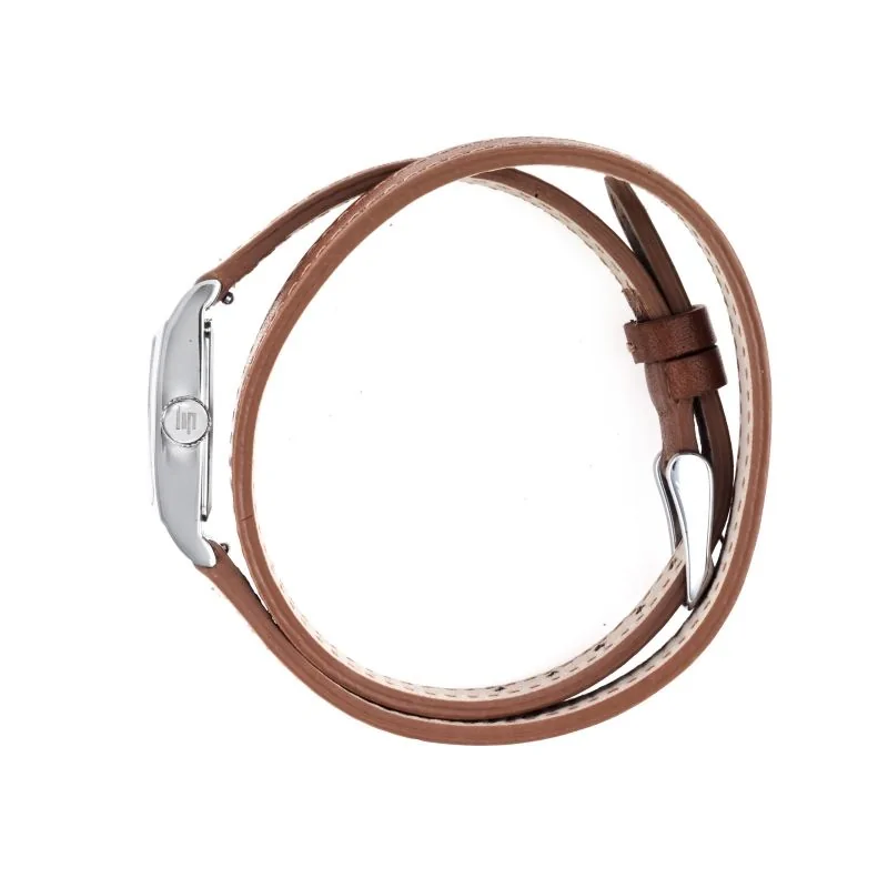 Montre LIP T13 Churchill Bracelet Double Cuir Marron