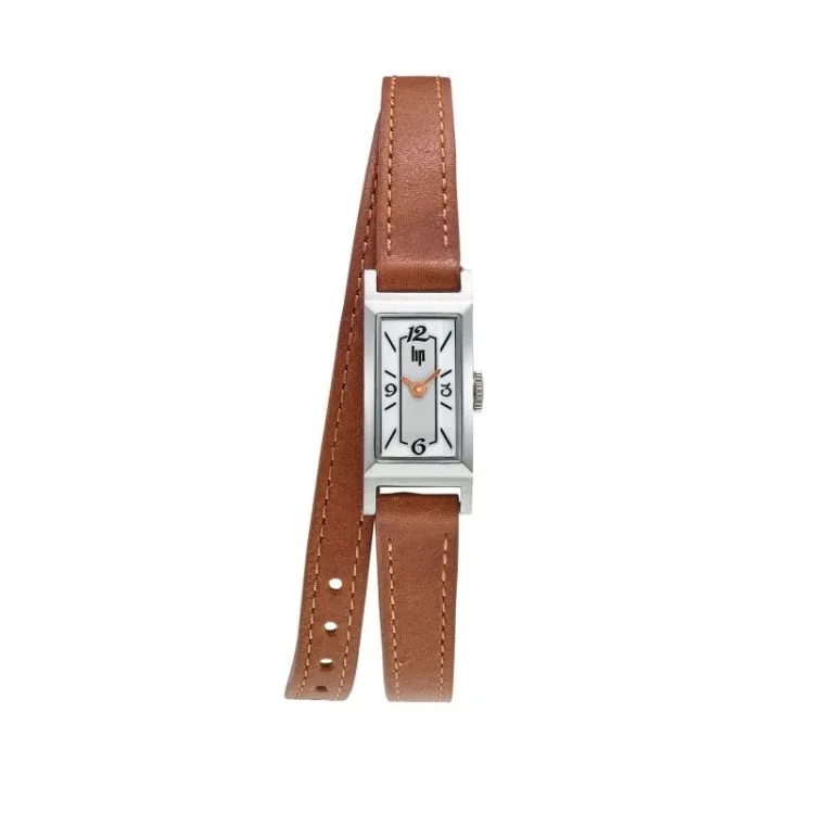 Face Montre LIP - T13 Churchill - Bracelet Double - Cuir Marron