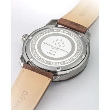 Dos Montre Aviateur Patrouille de France - Athos 2 - Dateur - Cuir Marron