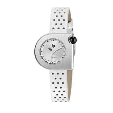 Montre LIP - Mach 2000 - Mini Moon - Cuir Blanc Perforé