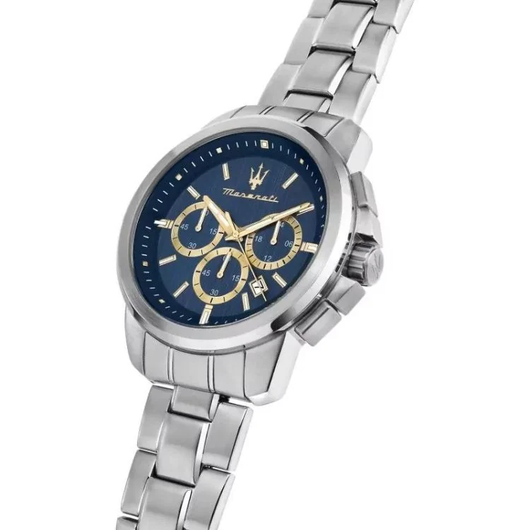 Profil Montre Maserati - Successo - Chronographe - Cadran Bleu et Doré - R8873621038