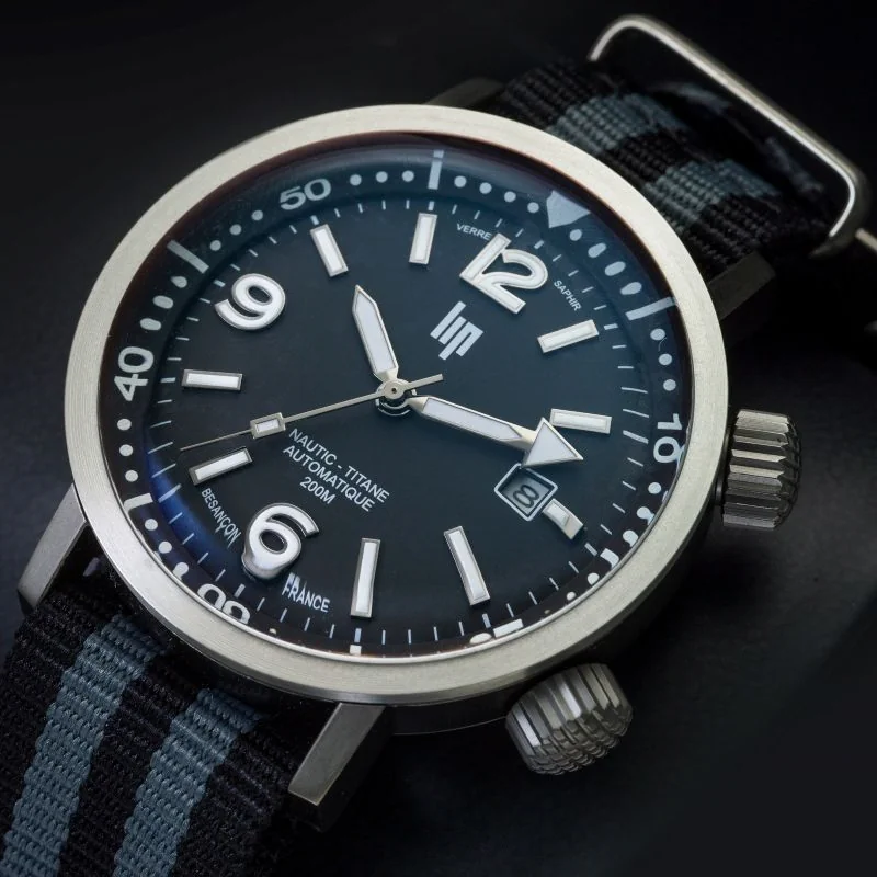 Montre LIP Grande Nautic Ski 41mm Automatique Tropic Noir