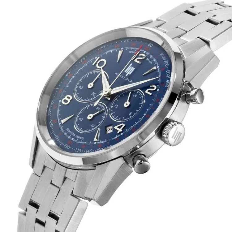 Profil Montre LIP - Himalaya 40 mm - Chronographe - Acier Cadran Bleu