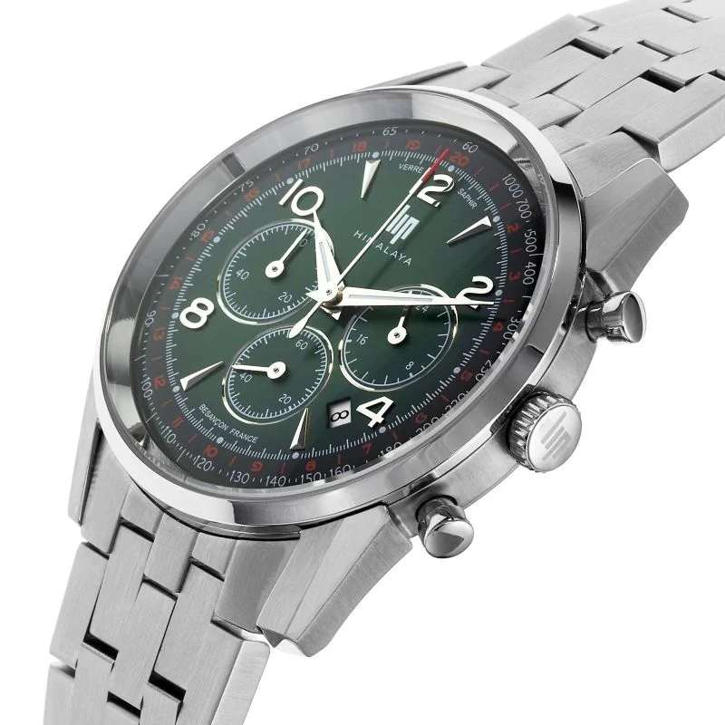 Montre LIP Himalaya 40 mm Chronographe Acier Cadran Vert