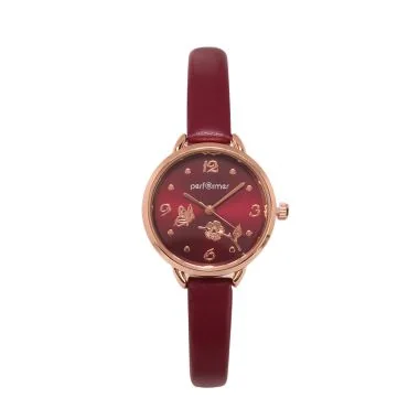 Montre Performer - Motif Papillon - Femme - Cuir Rouge - 70716952