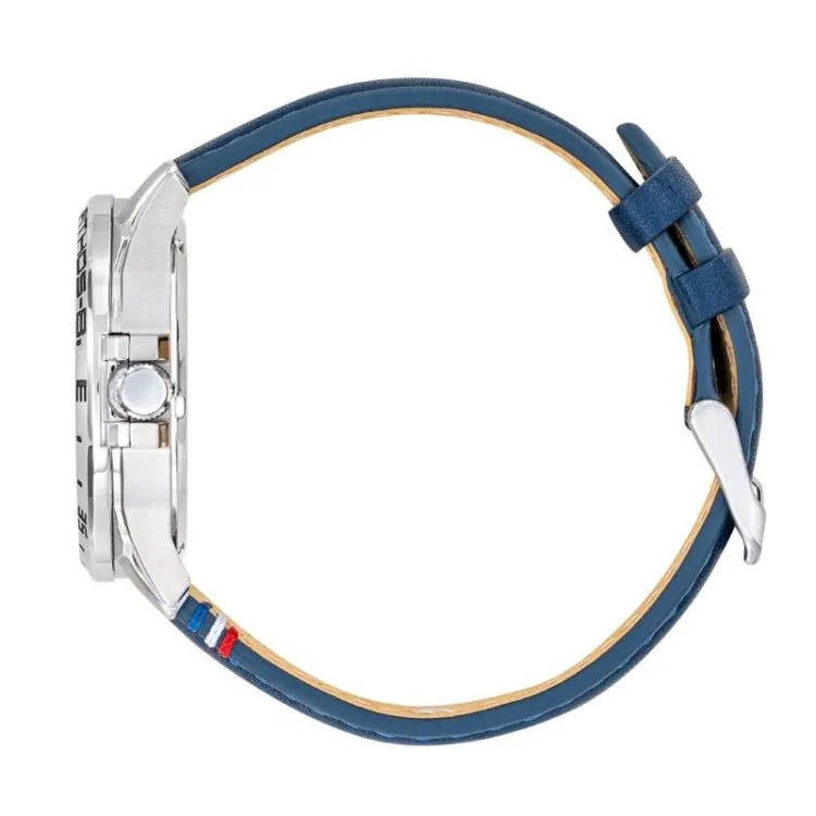 Coté Montre Patrouille de France - Aviateur - Athos 8 - Automatique Squelette - Cuir Bleu