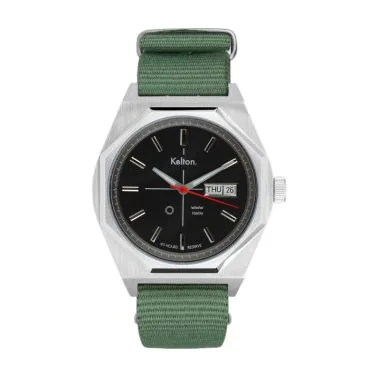 Montre Kelton - Octogone - Vintage - Automatique - Nato Kaki Noir