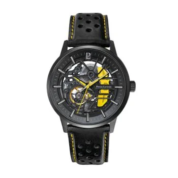 Montre Pierre Lannier - Paddock - Automatique - Squelette - Cuir Jaune 338A443