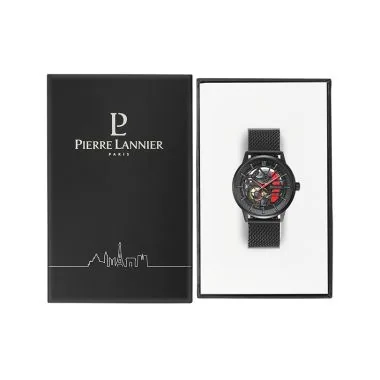 Pierre Lannier - Montre Pierre Lannier - Paddock - Automatique - Squelette - Maille 338A439Milanaise Rouge