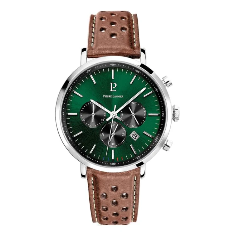Montre Pierre Lannier - Baron - Chronographe - Cuir Marron