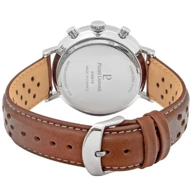 Dos Montre Pierre Lannier - Baron - Chronographe - Cuir Marron
