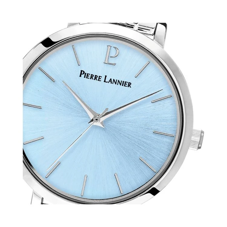 Cadran Montre Pierre Lannier - Chouquette - Minimaliste - Acier Argenté