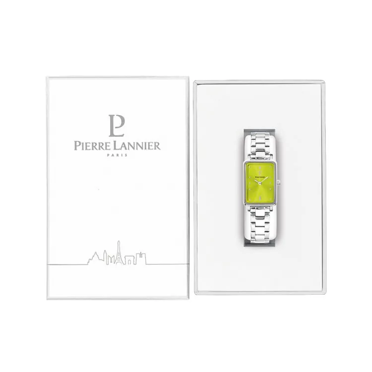 Coffret Montre Pierre Lannier - Ariane - Rectangle - Cadran Vert