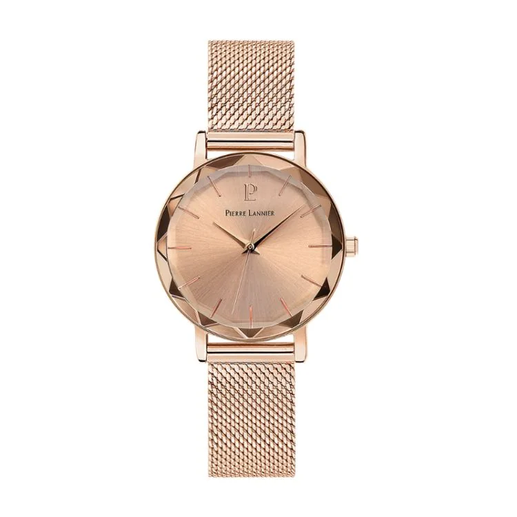 Montre Pierre Lannier - Multiples - Tendance - Maille Milanaise Rose