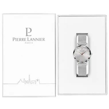 Coffret Montre Pierre Lannier - Multiples - Tendance - Maille Milanaise Argent