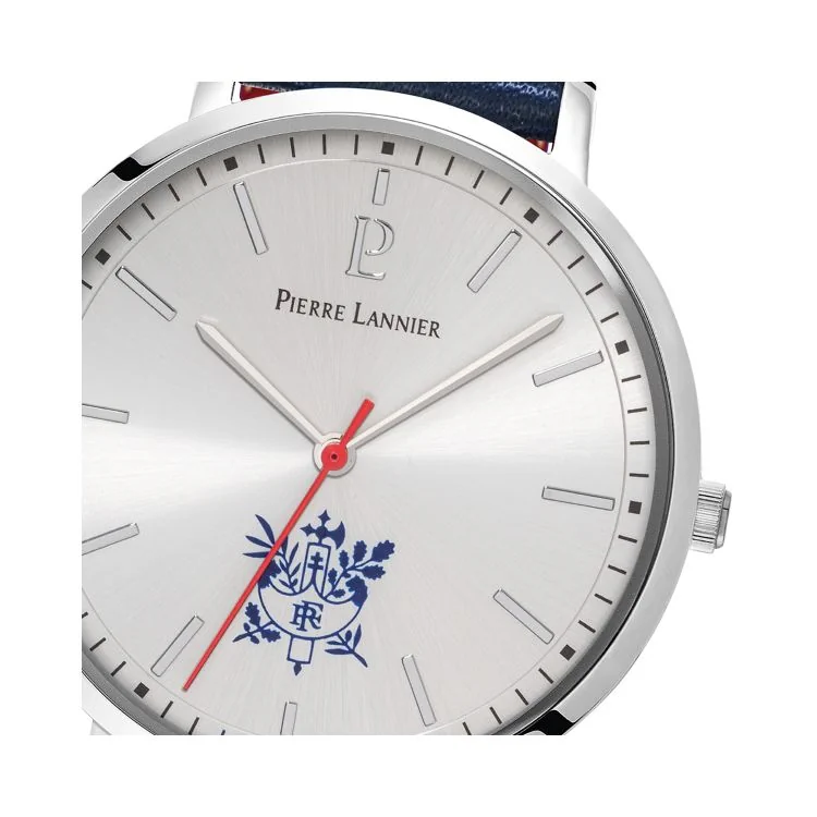 Cadran Montre Pierre Lannier - Elysée - Cuir Bleu