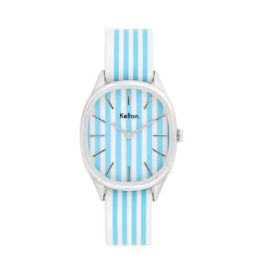 Montre Kelton - Colorama -  Seersucker - Rayée Bleu et Blanc