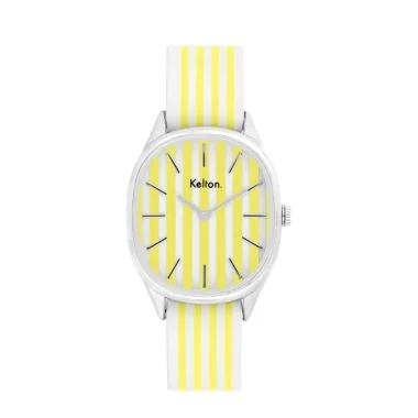 Montre Kelton - Colorama - Giorgio - Rayée Jaune et Blanc