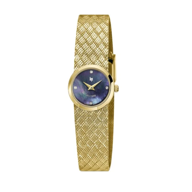 Montre LIP - Henriette 22mm - Cadran Noir Nacré - Diamant