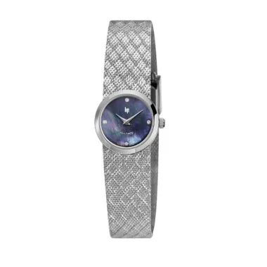 Montre LIP - Henriette 22mm - Cadran Noir Nacré - Diamant - Argent