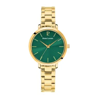 Montre Pierre Lannier - Chouquette - Acier Doré Cadran Vert
