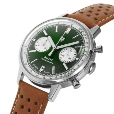 LIP - Montre LIP - Rallye 39 mm - Chronographe - Cadran Vert