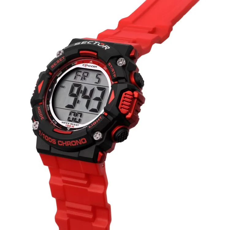 Profil Montre Sector - Ex-32 - Silicone Noir et Rouge - R3251544002