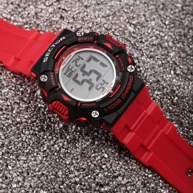 Mood Montre Sector - Ex-32 - Silicone Noir et Rouge - R3251544002