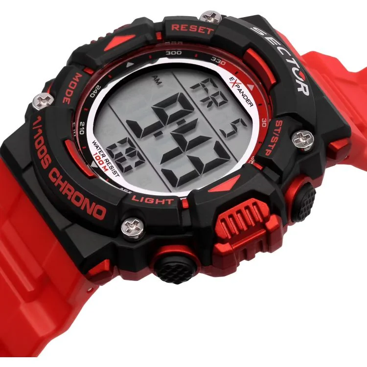 Cadran Montre Sector - Ex-32 - Silicone Noir et Rouge - R3251544002