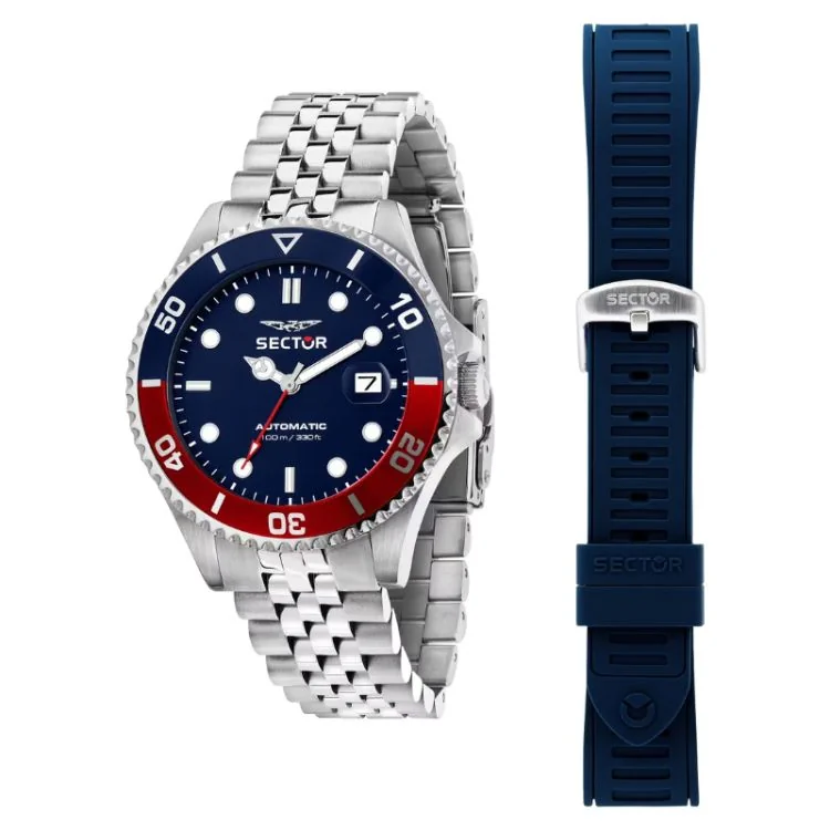 Coffret de Montre Sector - 230 - Automatique Dateur - Bleu et Rouge - R3223161018