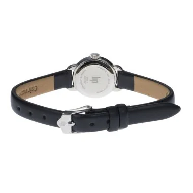 Dos Montre LIP - Henriette - Cuir Noir Cadran Argent