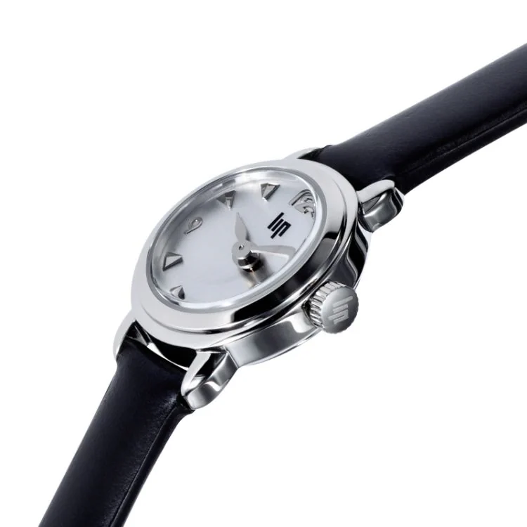 Profil Montre LIP - Henriette - Cuir Noir Cadran Argent
