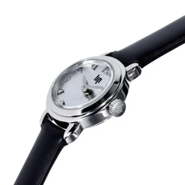 Profil Montre LIP - Henriette - Cuir Noir Cadran Argent