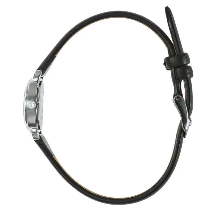 Coté Montre LIP - Henriette - Cuir Noir Cadran Argent