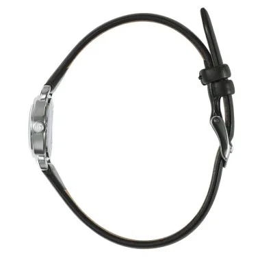 Coté Montre LIP - Henriette - Cuir Noir Cadran Argent