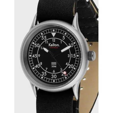Cadran Noir Coffret de Montre - Kelton - Vietnam 2 - Bracelet Noir et Vert