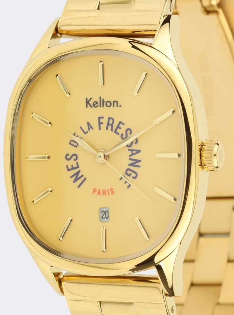 Montre Femme Ines De La Fressange Quartz - Boîtier Argenté 40mm, Bracelet Blanc, Occasion Bon état
