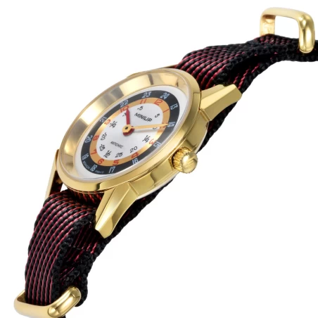 Profil Montre LIP - Minilip - Nylon Noir et Rouge