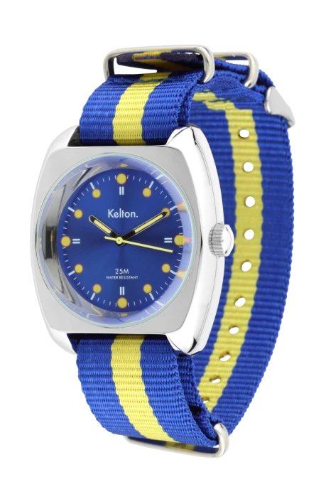 Profil Montre Kelton - RC2 - Nato Bleu et Jaune