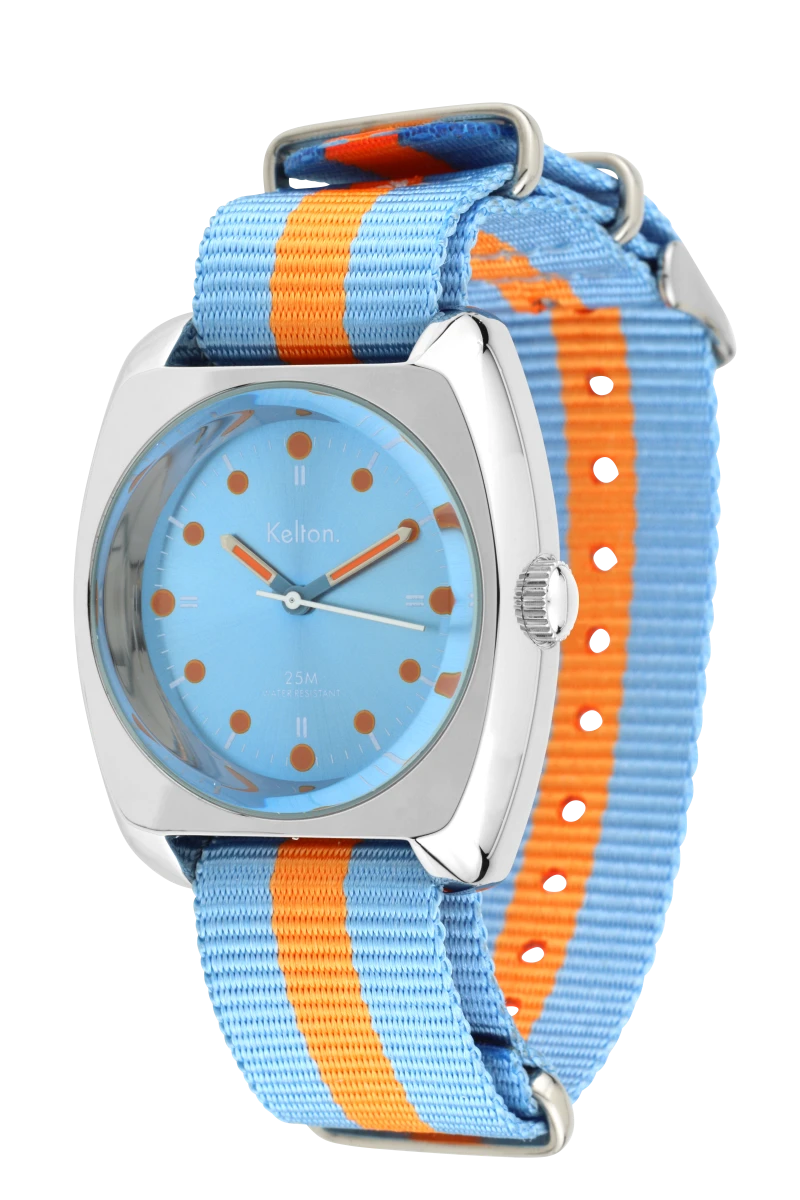 Profil Montre Kelton - RC2 - Nato Bleu et Orange